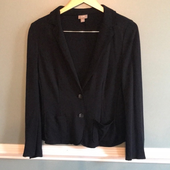 J.Jill Black lightweight rayon blazer.Exposed seam. Raw edge/hem Business casual - Picture 1 of 9